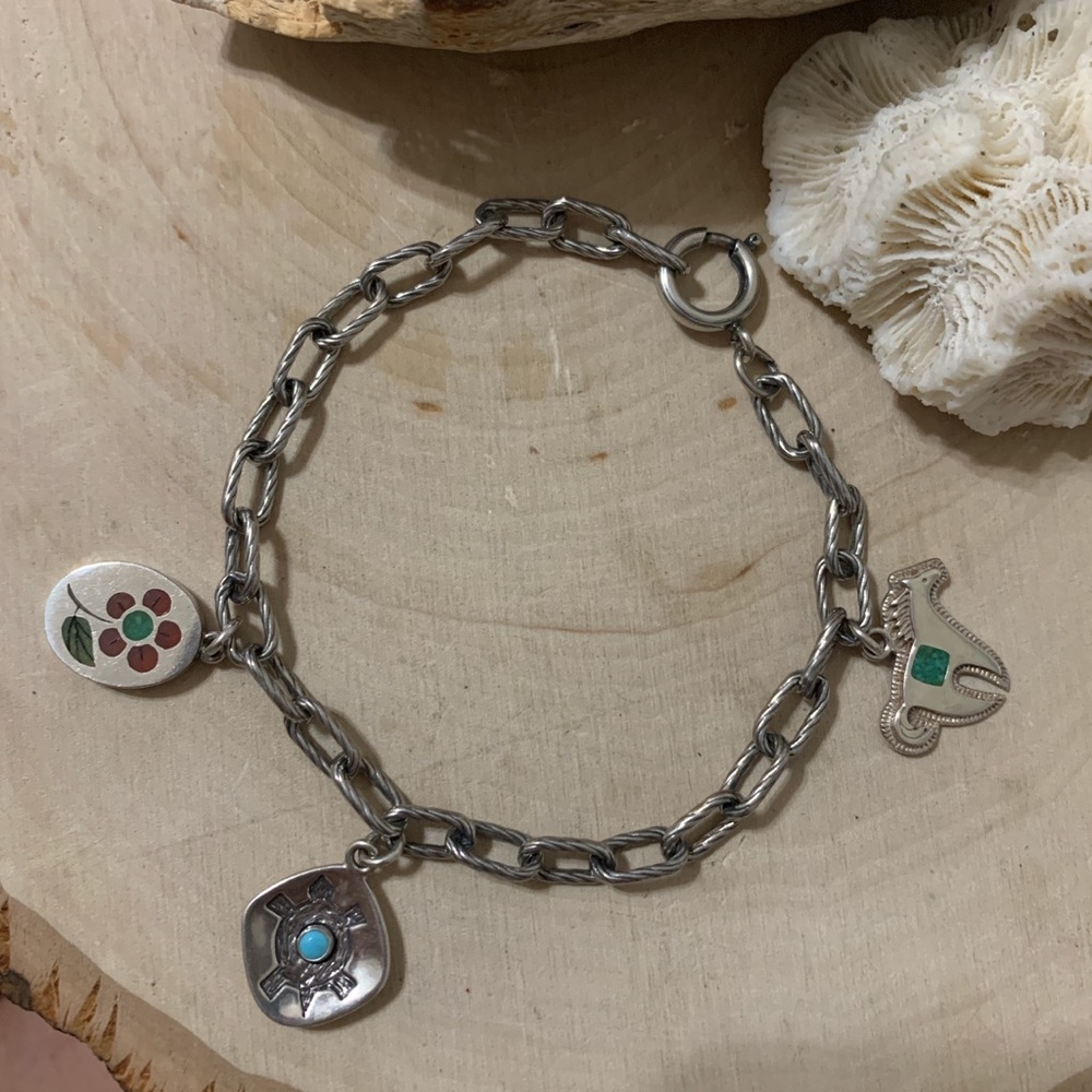 925 Sterling Native American Collaboration Charm Bracelet Carolyn Pollack